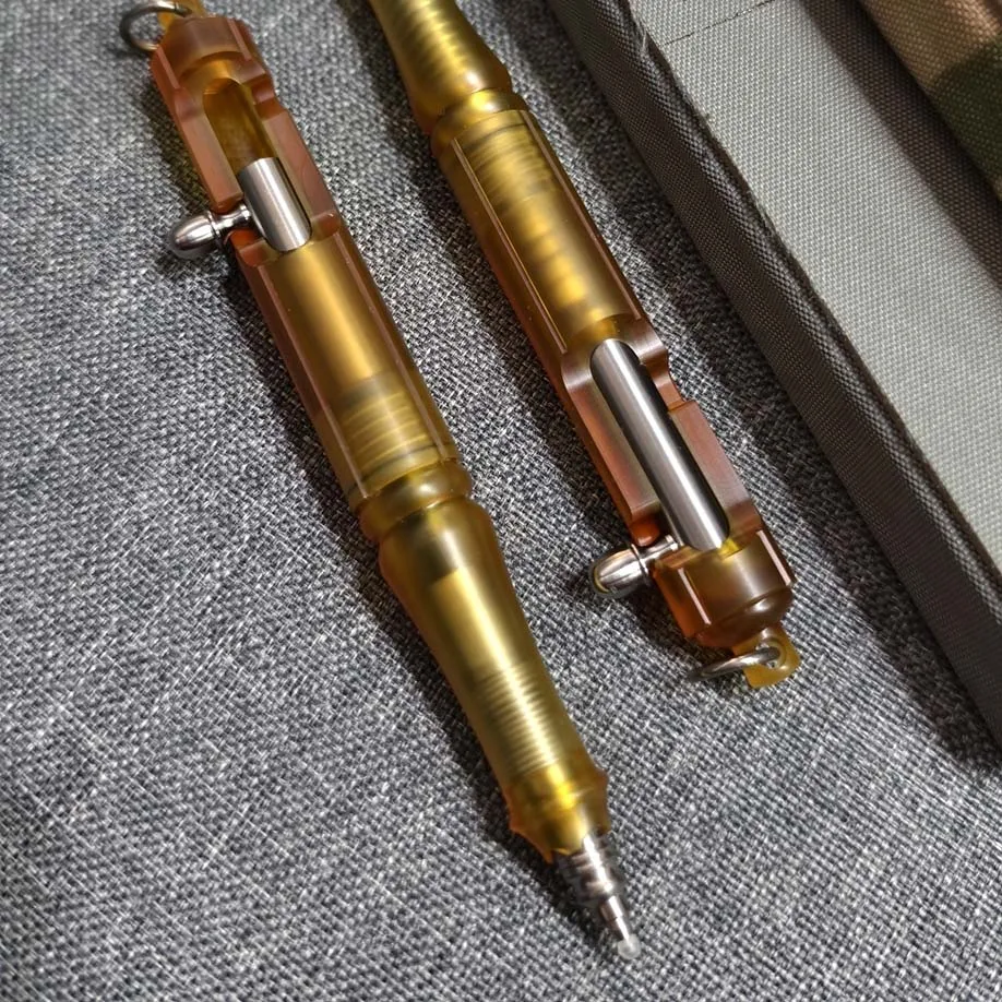 

1pc Zhongshan Yingjun titanium alloy Ultem PEI punk gun bolt mechanical pen compatible with Schneider G2 pen core signature