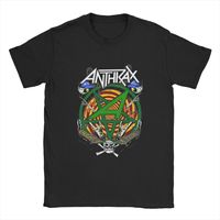 Men's T-Shirts Anthrax Band Novelty Cotton Tee Shirt Short Sleeve State T Shirts Round Neck Tops Gift