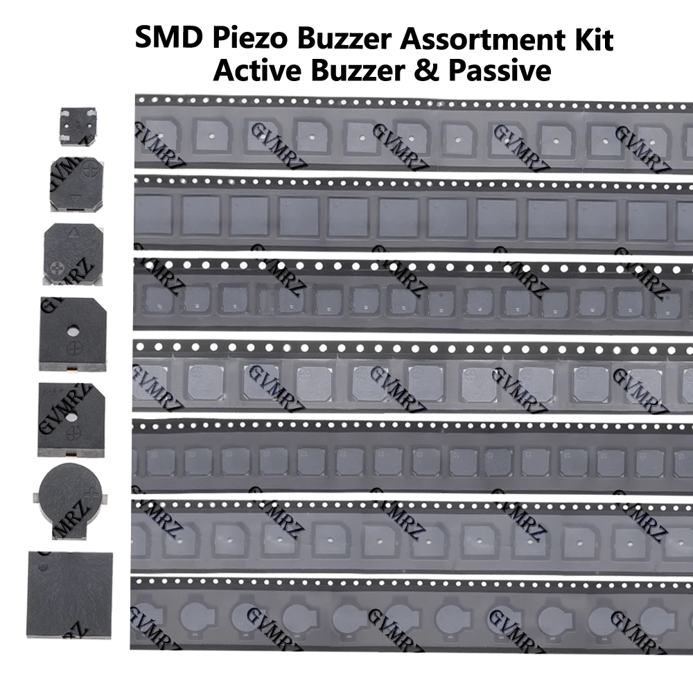 5PCS 7525/5020/8530/9032 SMD Piezo Buzzer Assortment Kit 9650/1230 Active Buzzer & Passive for DIY Electronics & Repairs