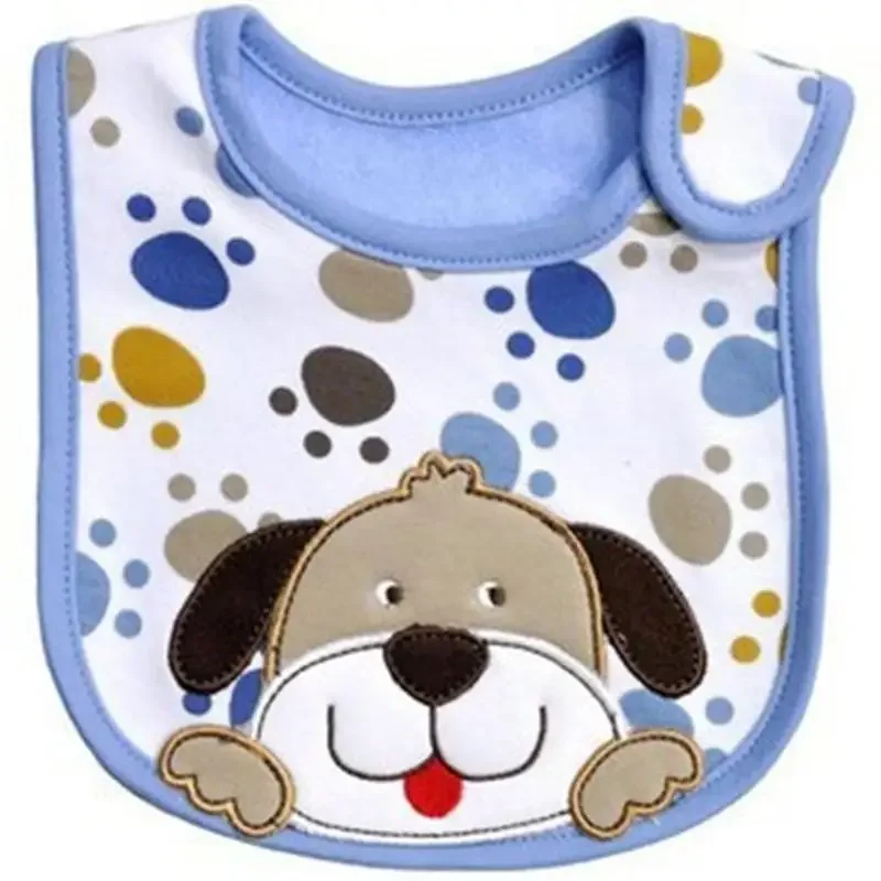 Impermeável algodão bebê alimentação babadores com arroz bolso, Toalha de saliva, Cute Cartoon Children Eating Bib