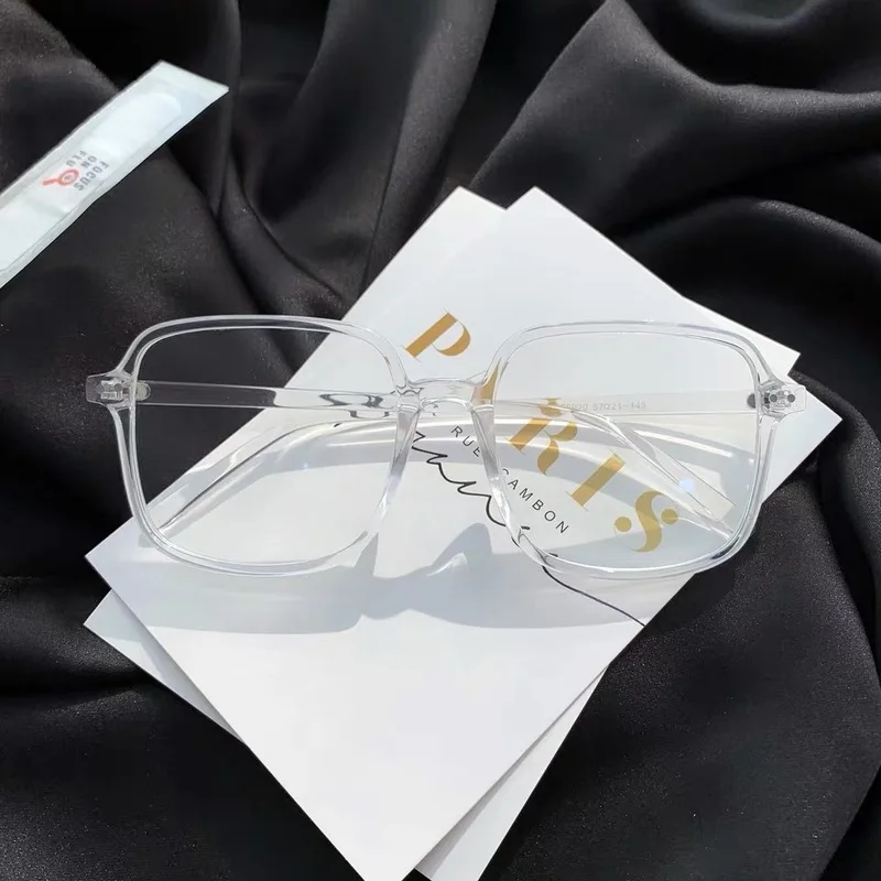 Big Square Eyeglasses Frame Anti Blue Blocking Computer Eyeglass Diopter Myopia Glasses -1.0 -1.5 -2.0 -2.5 -3.0 -3.5 -4.0 -4.5