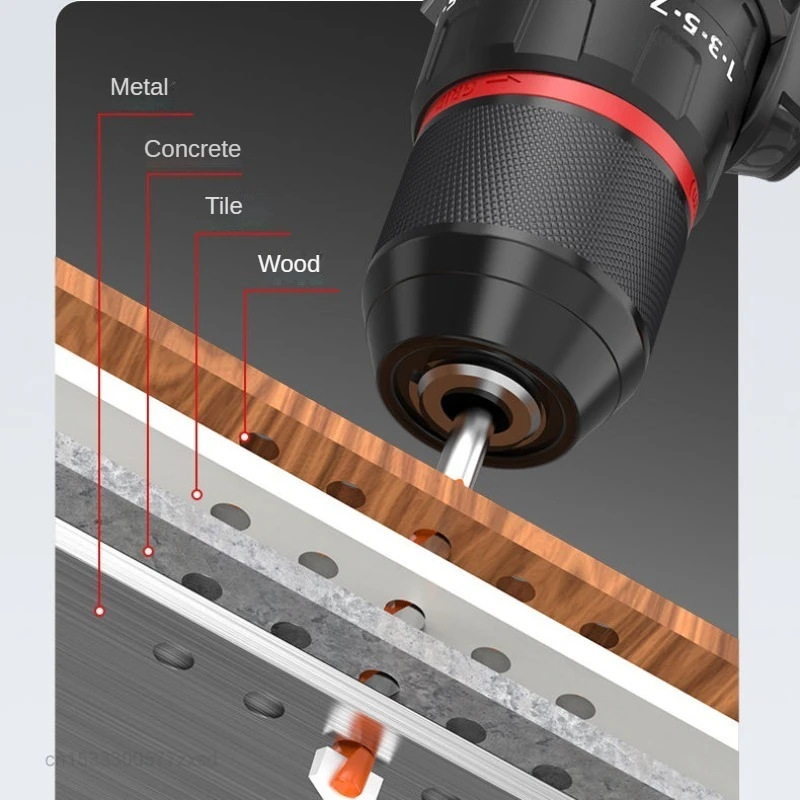 Xiaomi Nanwei Brushless Lithium Electric Drill Household Pistol Drill Powerful Impact Rechargeable Screwdriver Power Tools Set