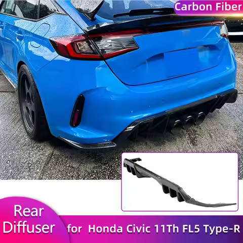 Carbon Fiber Rear Bumper Diffuser Lip Spoiler for Honda Civic 11Th FL5 Type-R 2023 2024 Car Racing Rear Apron Lip Body Kits
