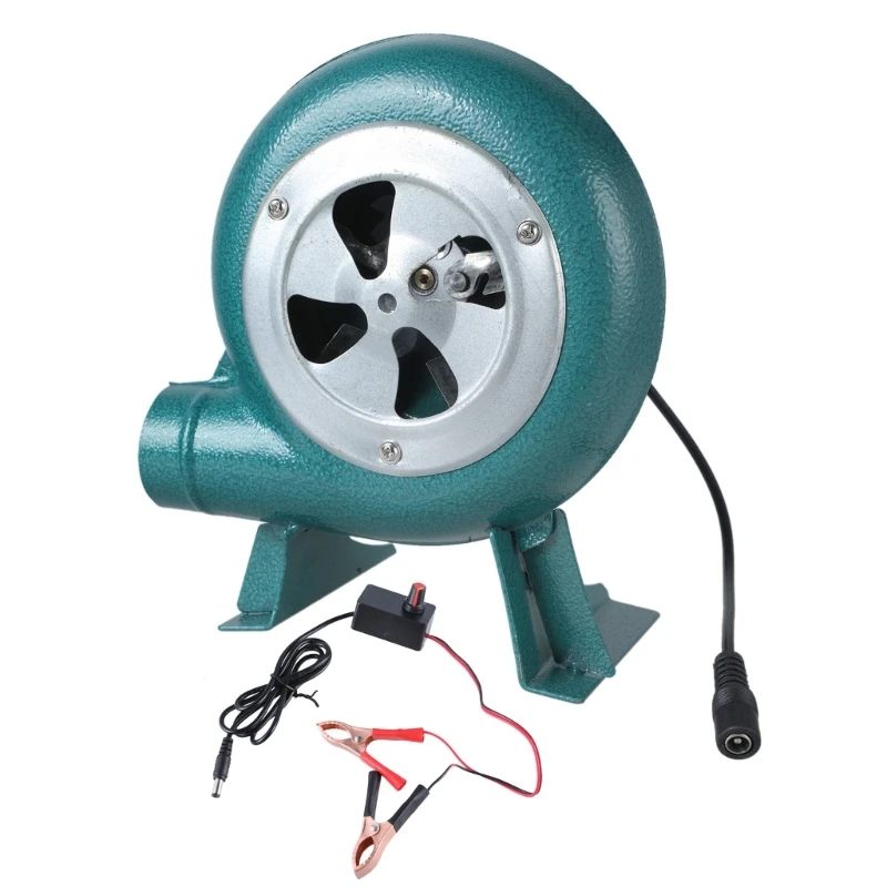 

Easy Carry 12V Blower Fan with Speed Control Clip Adjustable Speed Electric Blower for Outdoor BBQ Camping Metal Smelting