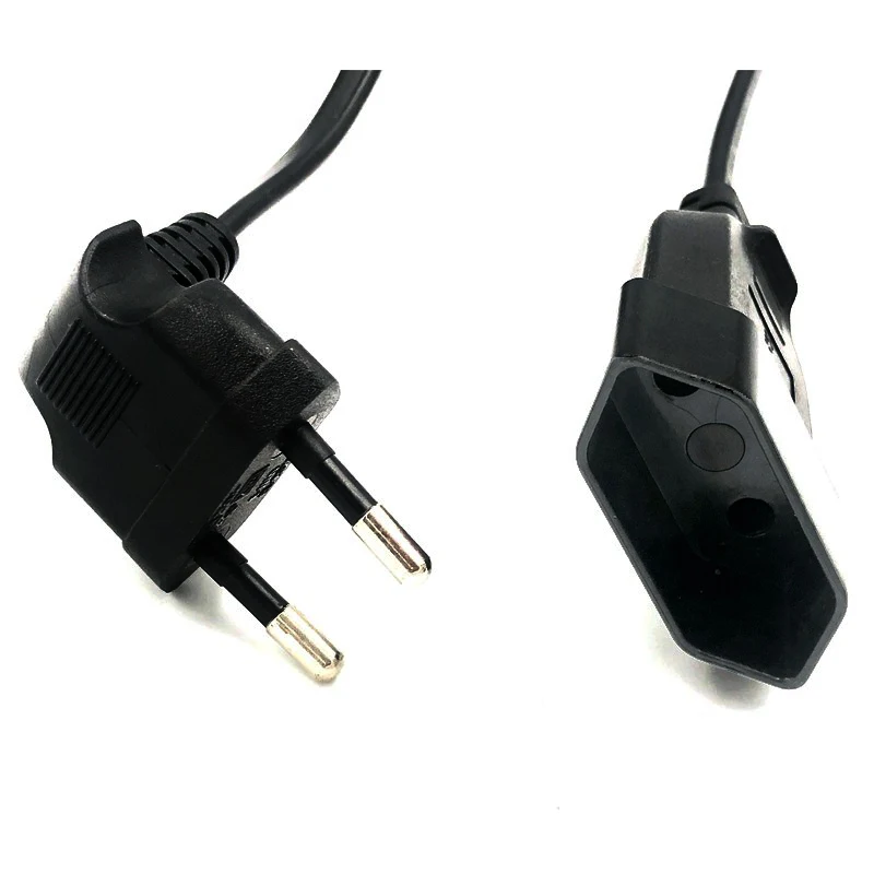 1PCS 1.8M European EU 2 Prong Male to Female Power Extension Cord Cable for PC Computer PDU UPS