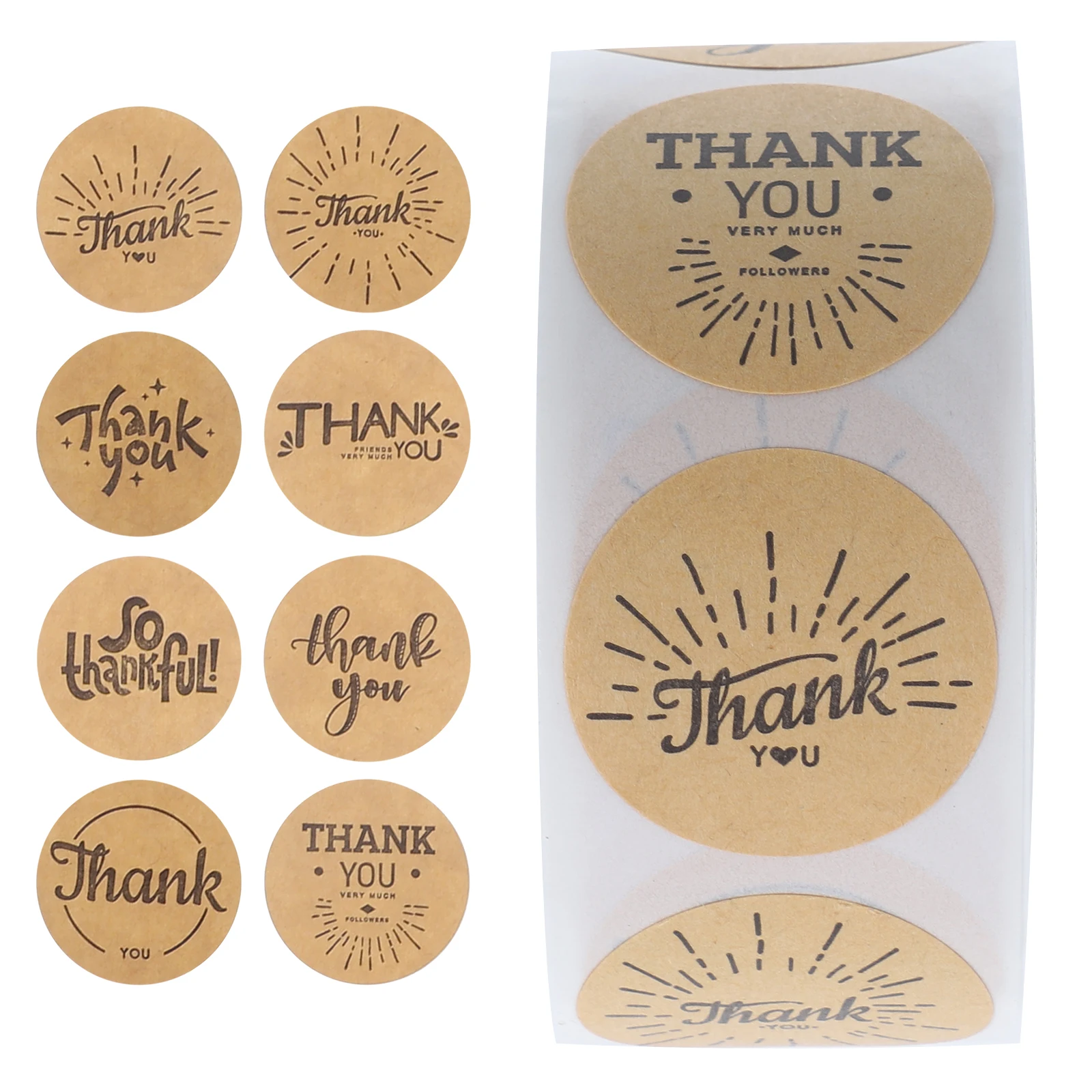 

Thank You Stickers Kraft Paper Personalized Business Labels Small Packaging Supplies Stickers for Gifts Decorations