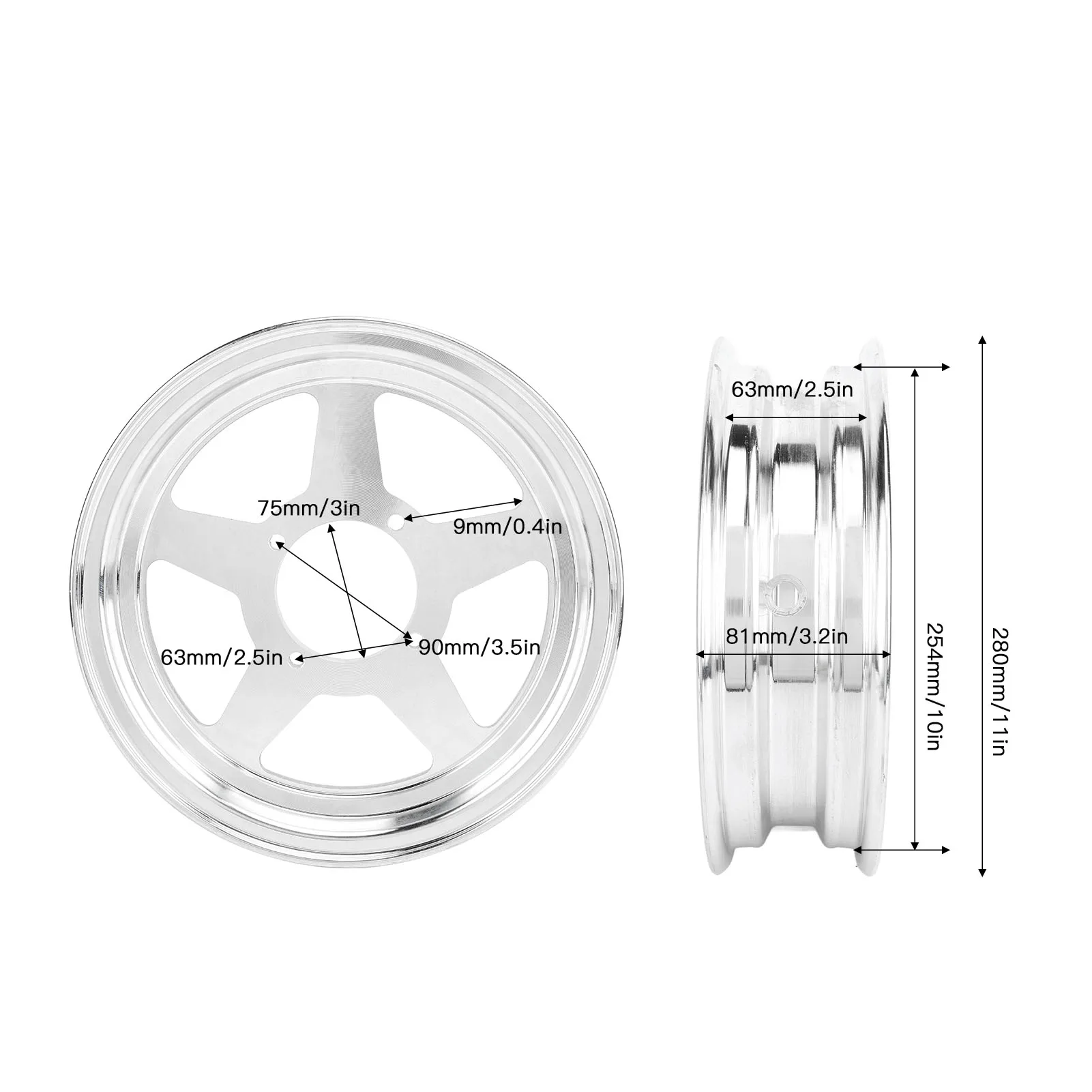 10 Inch Bike Wheel Rim Hub Front Or Rear Wheel Hub 2.50-10 Wheel Hub Rustproof Lightweight for Honda Monkey Z50 Mini Trail Bike - Image 6