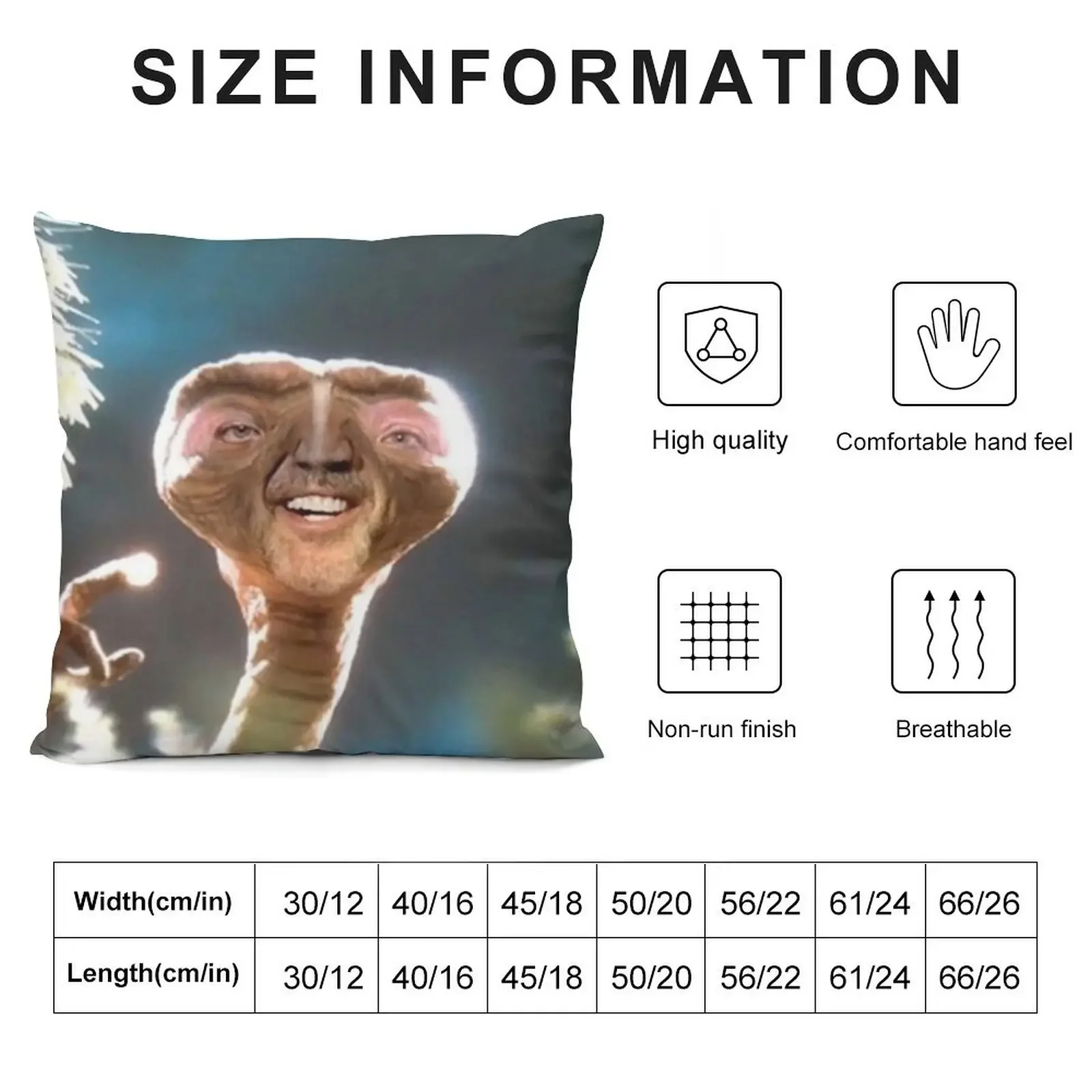 Nicolas Cage as ET Throw Pillow Decorative Cushion Pillow Case Christmas Couch Pillows Sofa Cover pillow