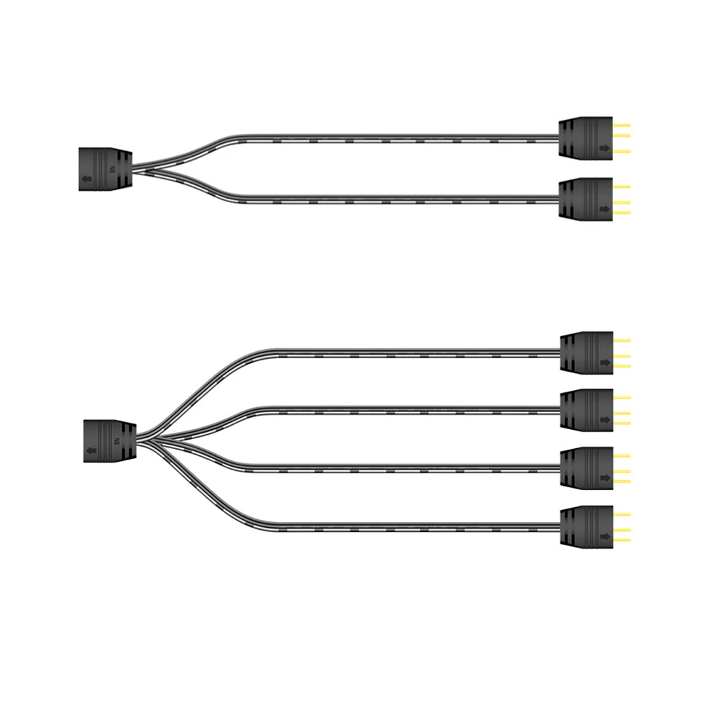 Placa-mãe conector rgb 1 a 1 2 3 4 5 5v 3pin argb/12v 4pin sincronização rgb hub fio divisor cabo de extensão para asus gigabyte msi