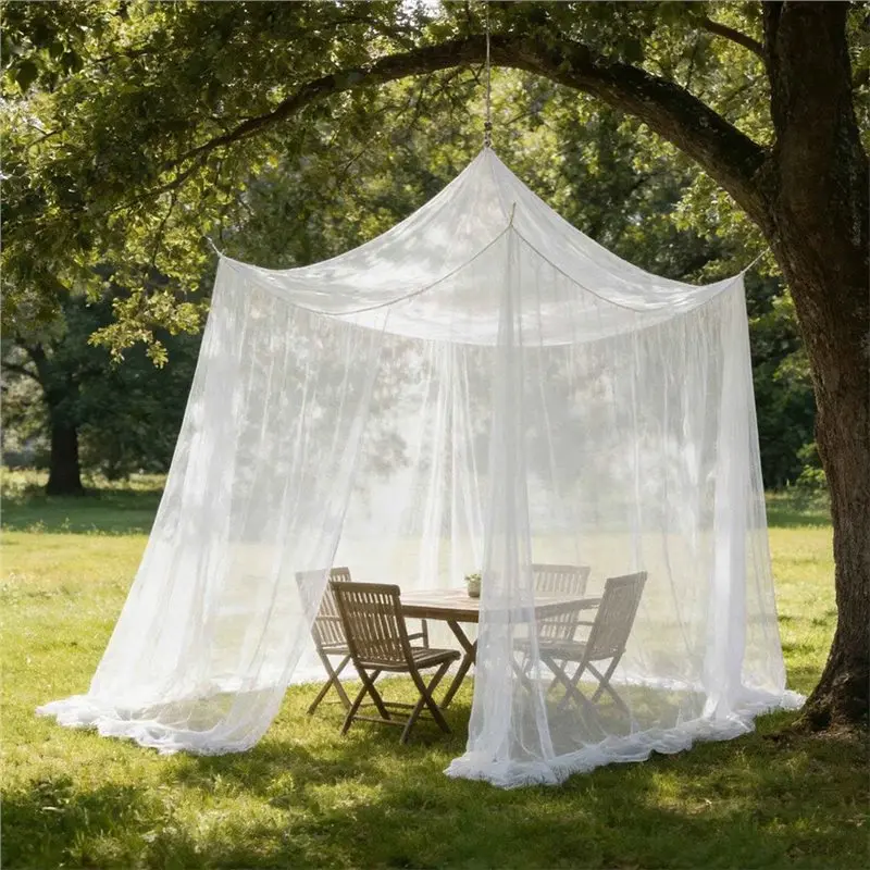 ABRU-Extra Large Outdoor Camping Mosquito Net Portable Square Canopy Net For Garden Party Travel Camping