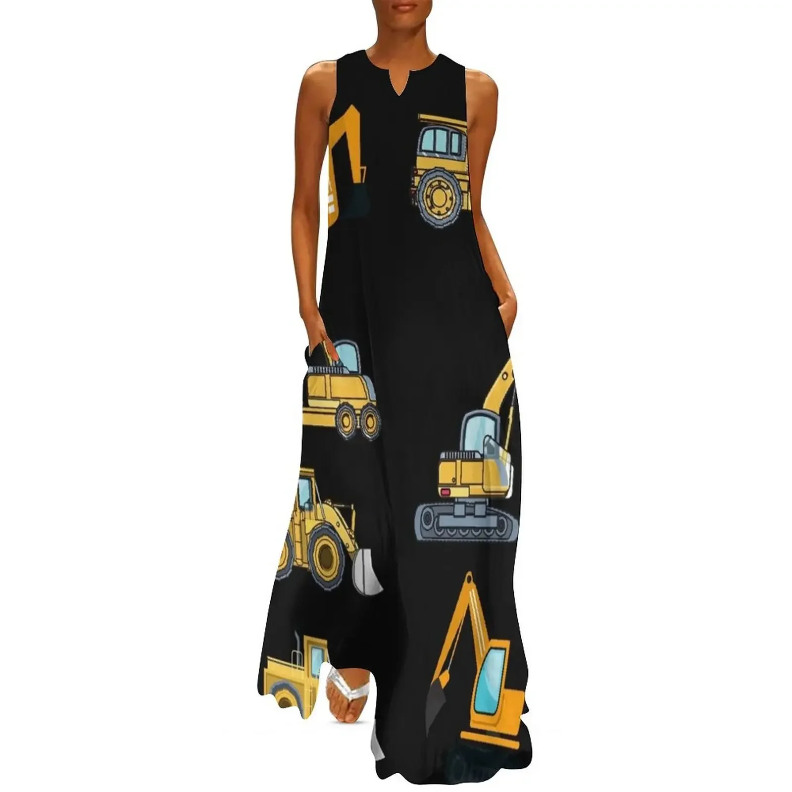 

Construction Trucks Long Dress women's evening dress 2025 summer woman dress 2025 Dance dresses