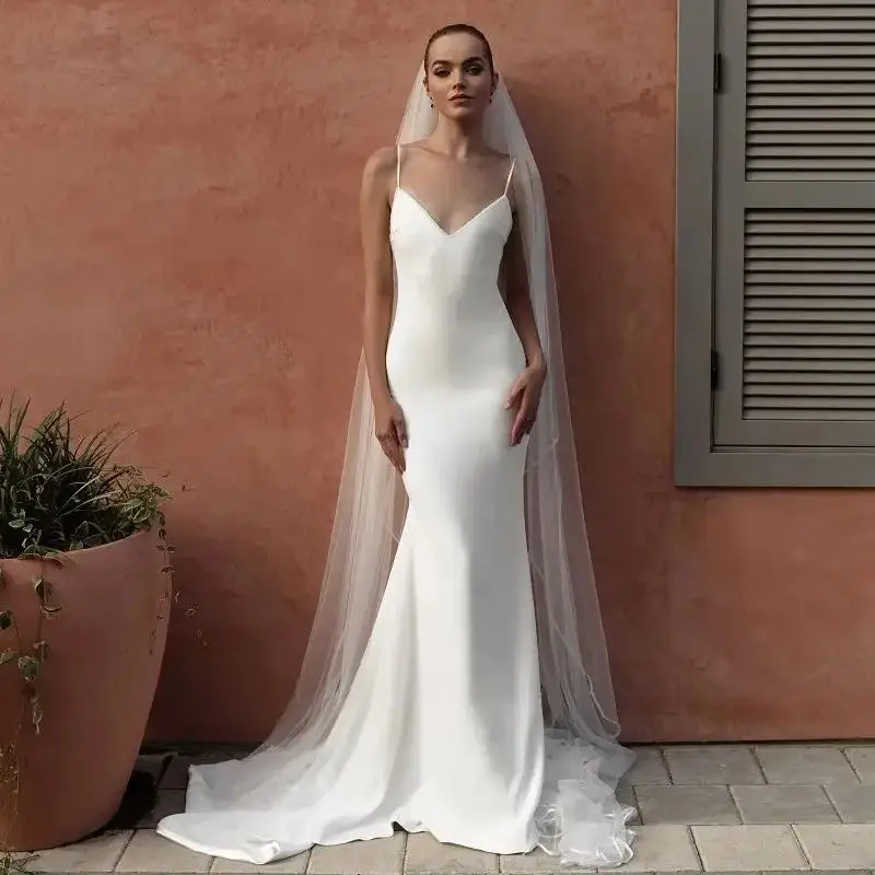 

vestidos de novia Customize To Measures Mermaid Wedding Dress Women 2024 Open Back Off The Shoulder Sweetheart Simple Bridal Go