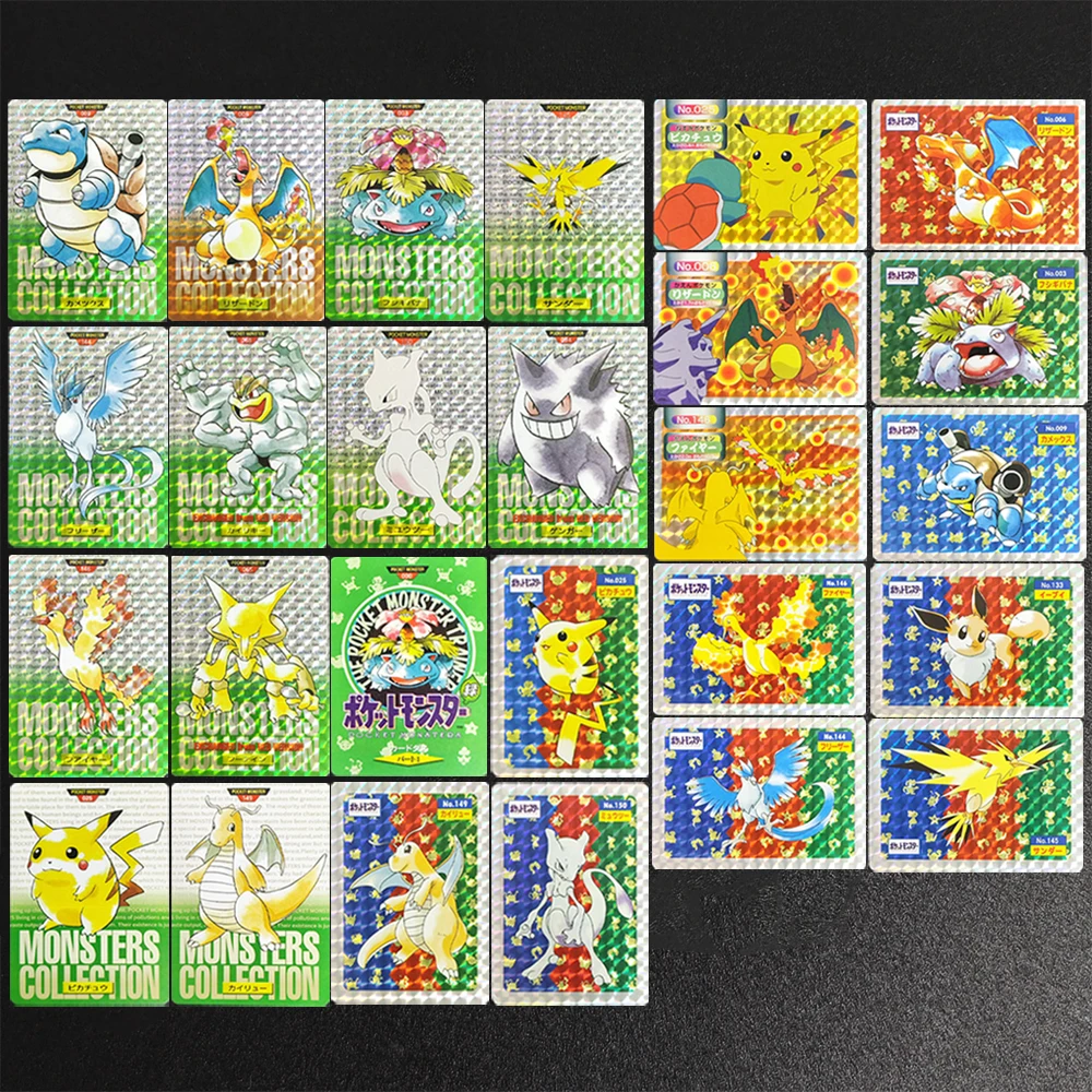 

26 шт./компл. коллекционные карты PTCG Pokemon 1995 Topsun Green Charizard Mew, самодельная одиночная карта, классическая игра, аниме-карты, подарочные игрушки