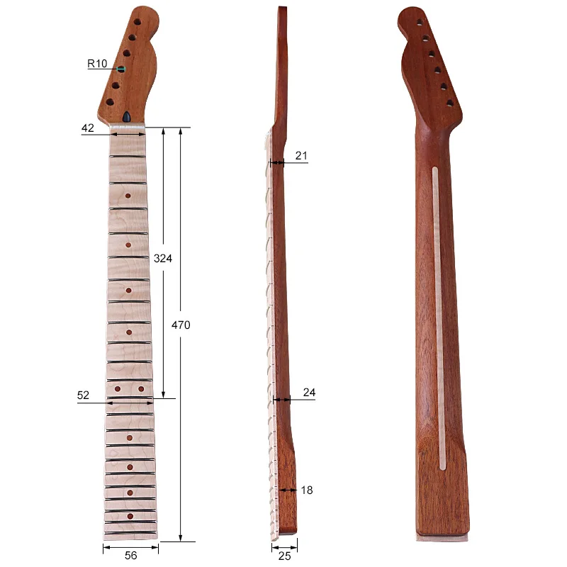 TL neck maple mahogany core neck 6 strings 22 frets, electric guitar handle DIY modified instrument neck accessories