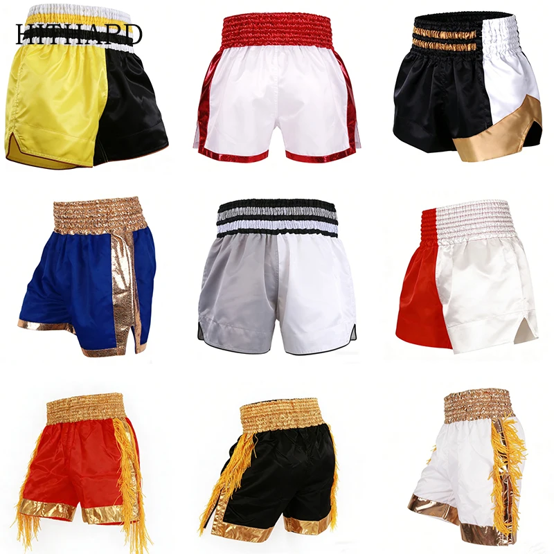 Muay Thai Boxing Shorts Plain Muay Thai Pants Men Women Children Solid BJJ MMA Wrestling Training Combat Sports Sparring Uniform
