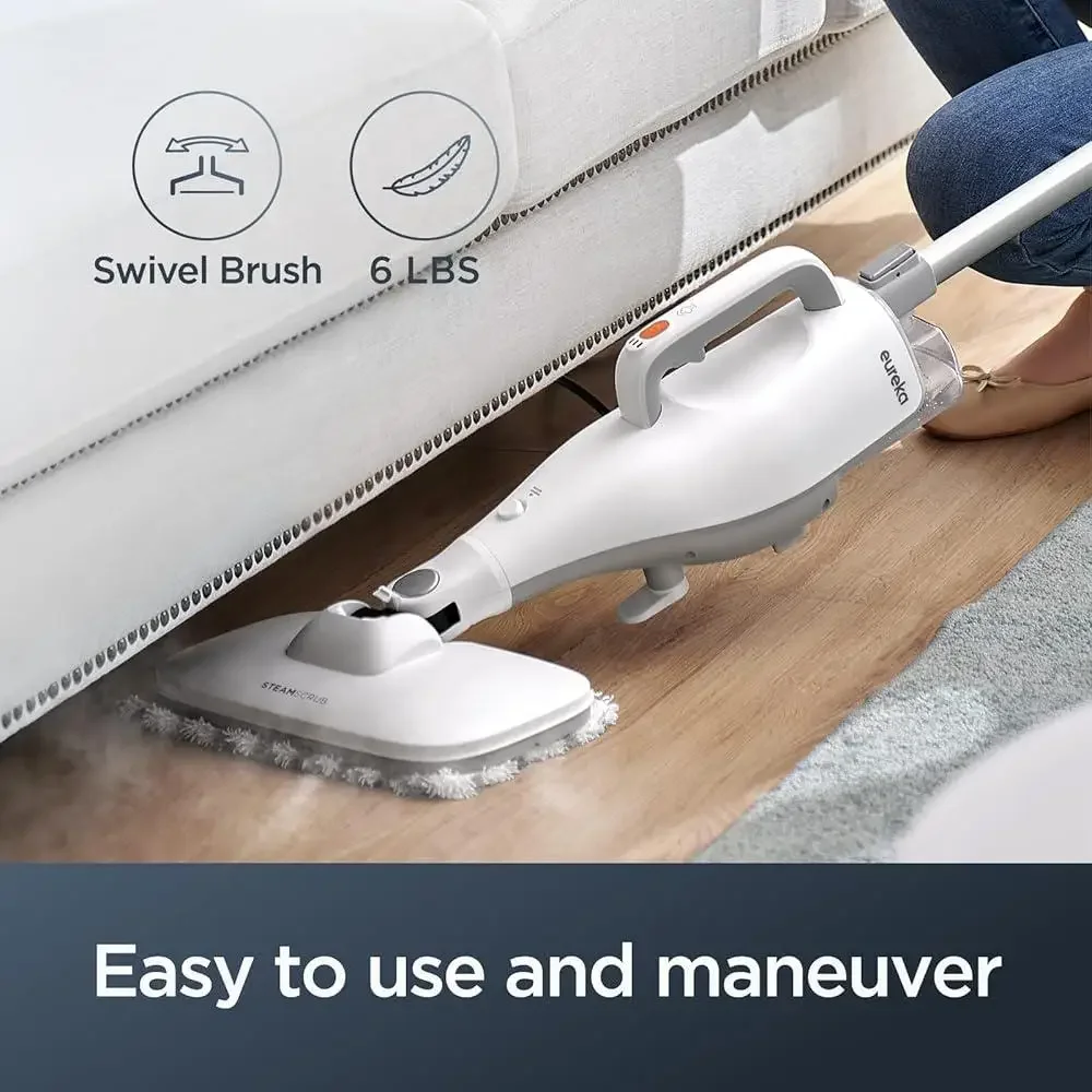 Multifunctional Steam Mop Lightweight Handheld Unit Efficient Cleaning Hard Floors Rugs Swivel Steering Easy Maneuver 2-in-1