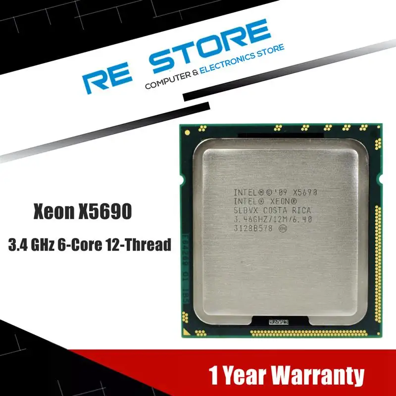 Go! Used Intel Xeon X5690 3.46GHz 6.4GT/s 12MB 6 Core LGA 1366 SLBVX CPU Processor