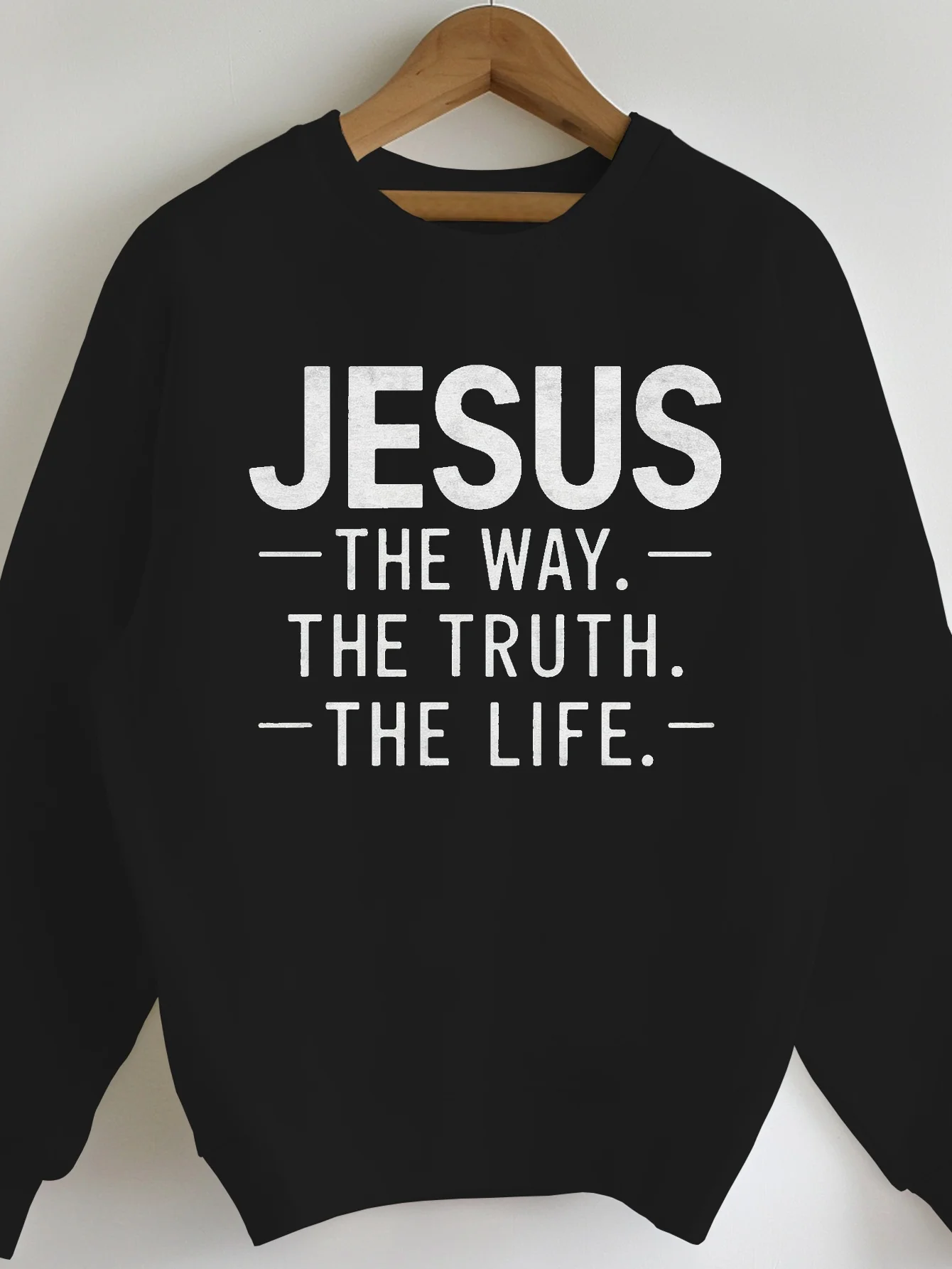 

Женская толстовка с рисунком Иисуса The Way The Truth The Life — уютный зеленый пуловер с круглым вырезом, повседневный вязаный топ с длинными рукавами