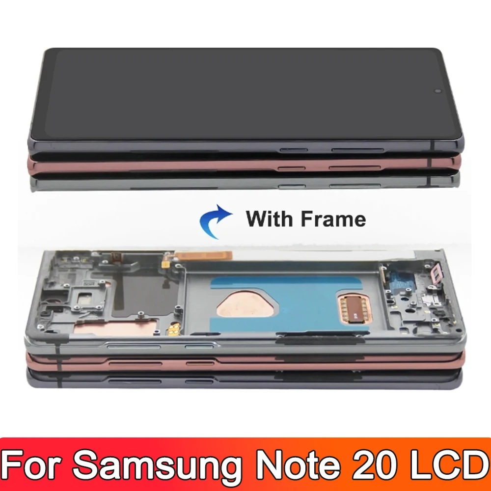 Écran tactile LCD OLED avec cadre pour Samsung Galaxy Note 20, 5G, N980, N980F, N981, N981F, N981B, N981U, N981U1, N981W, S23U