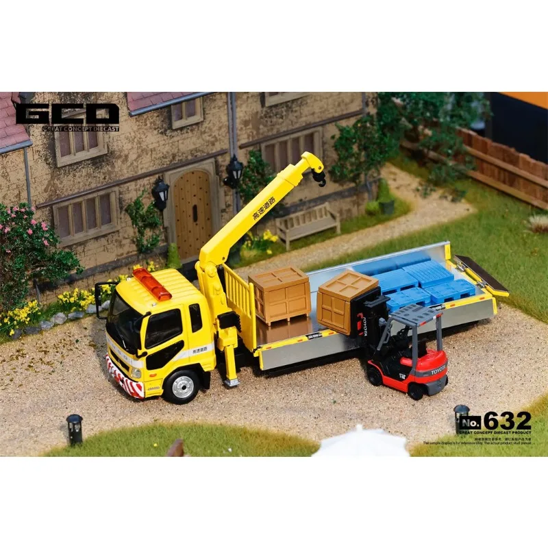 GCD 1:64 Mitsubishi Crane Rescue Vehicle with Full Alloy Forklift Die Casting Alloy Car Model Adult Collection Ornament - view 5