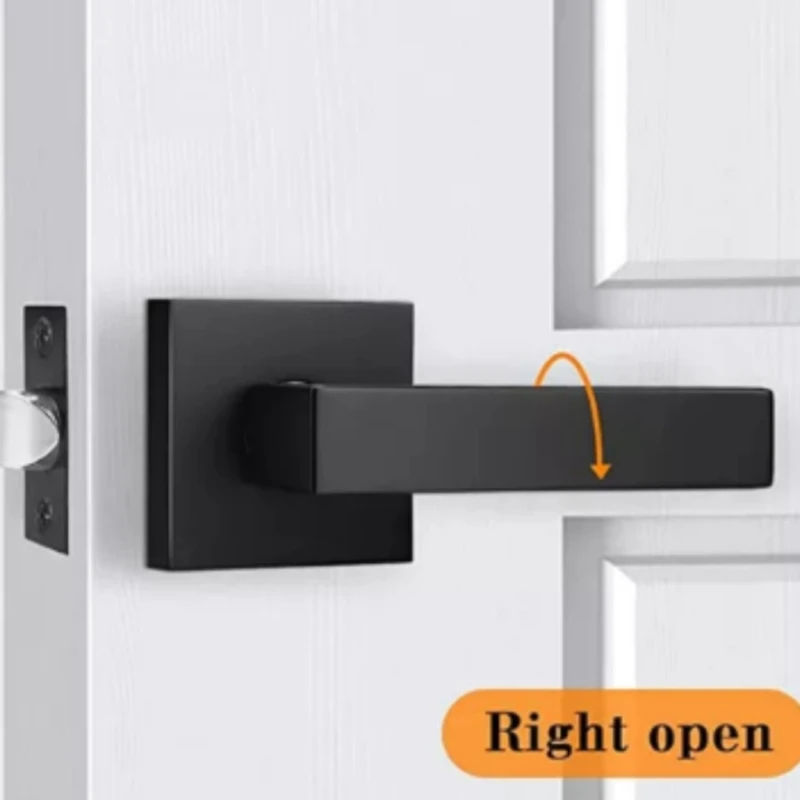 Y1UD Reinforced Security Door Handle Set Impact Resistant Door Lock Aluminum Invisible Handle Lock Simple Install for 35-50mm
