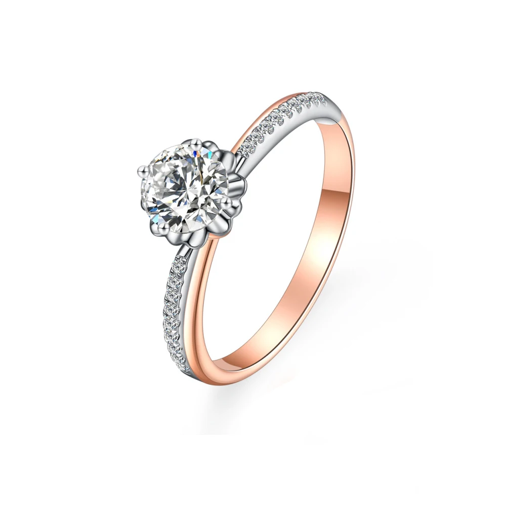 

shenzhenshuibei 18K Rose gold Cultivated diamond Wedding ring female One carat Diamond ring female 1 carat Diamond ring
