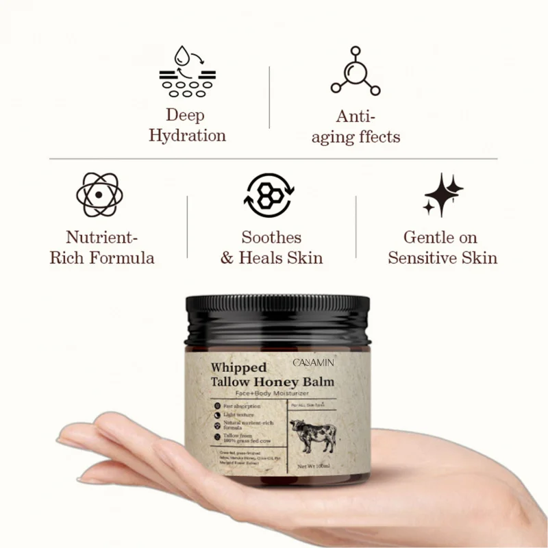 

Grass Fed Beef Tallow Cream Honey Beef Tallow Skin Care Cream For Moisturizing And Nourishing Dry Skin