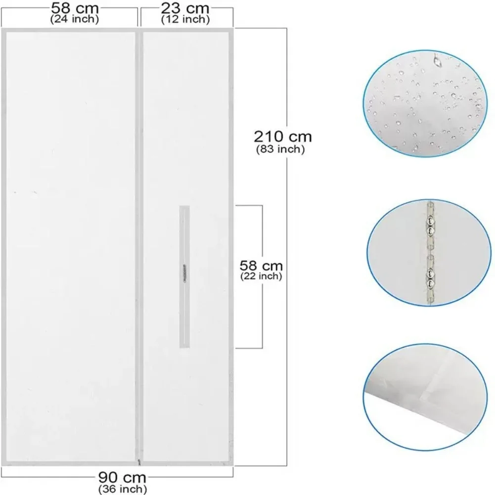 Portable For Air conditioner sealing cloth for sliding doors with zipper closure fits patio doors up to 210 by 90 cm size