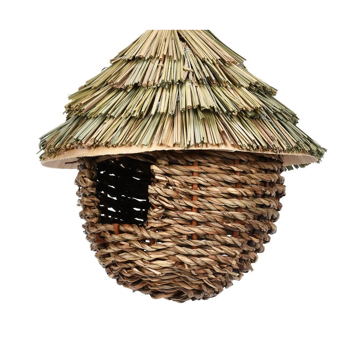 Bird House,3Pcs Hand Woven Hanging Humming Bird House for Nesting,Natural Grass Bird Nest for Garden,Patio