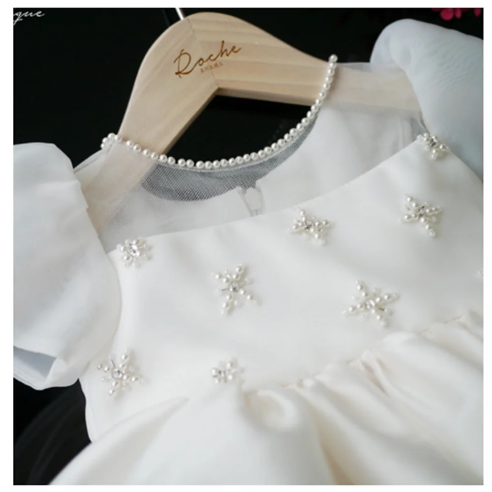 Robe de princesse en gaze moelleuse pour fille, robes de baptême pour enfants, cadeaux d'anniversaire pour petite fille