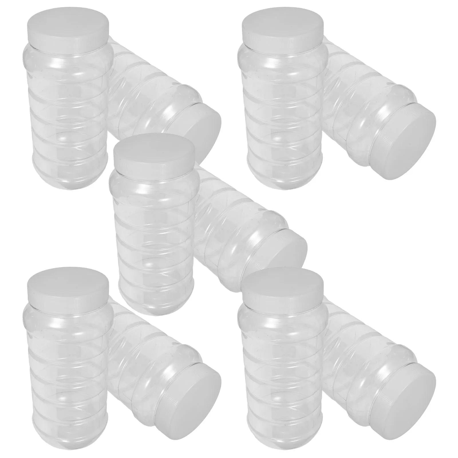 

10Pcs Clear Plastic Honey Jars Airtight Lids Transparent Empty Syrup Dispenser Bottles Kitchen Food Storage Containers