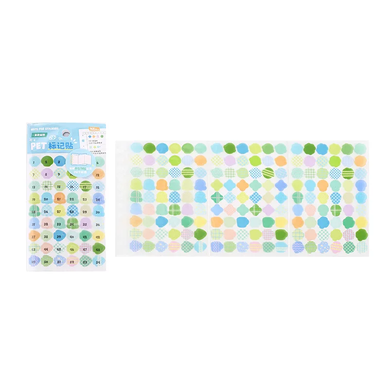 4 styles Colorful Label Series PET Triple Fold Decorative Stickers Fresh keynote Label Stickers Kids Gifts Student Stationery