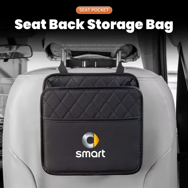 Car Backseat Storage Box Car Organizer Auto Waterproof Phone Pocket For Smart 451 brabus Smart 453 fortwo forfour