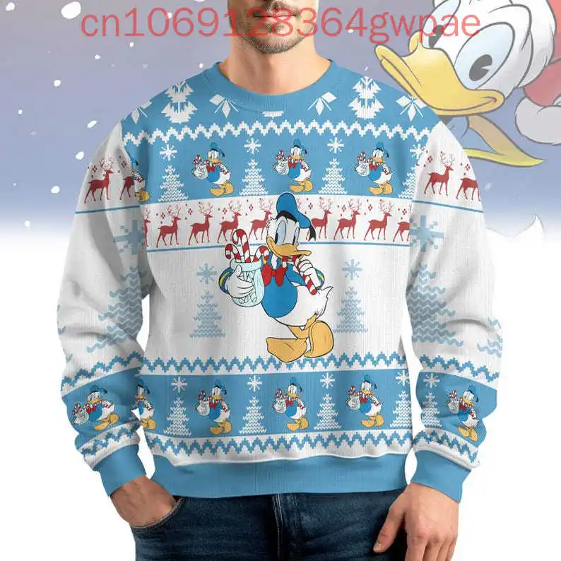 Disney Donald Duck Ugly Christmas Sweater Mickey Mouse Movie Xmas Sweater Character Gift For Men Women Sweater