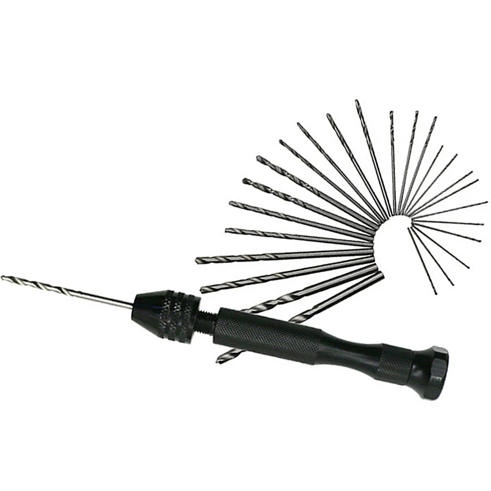 

26Pcs Hand Drill Set Manual Single Ended Pin Vise Wire Gauge Bit Holder Mini Chuck Rotary Tool for Jewelry Watch Repair Twisting