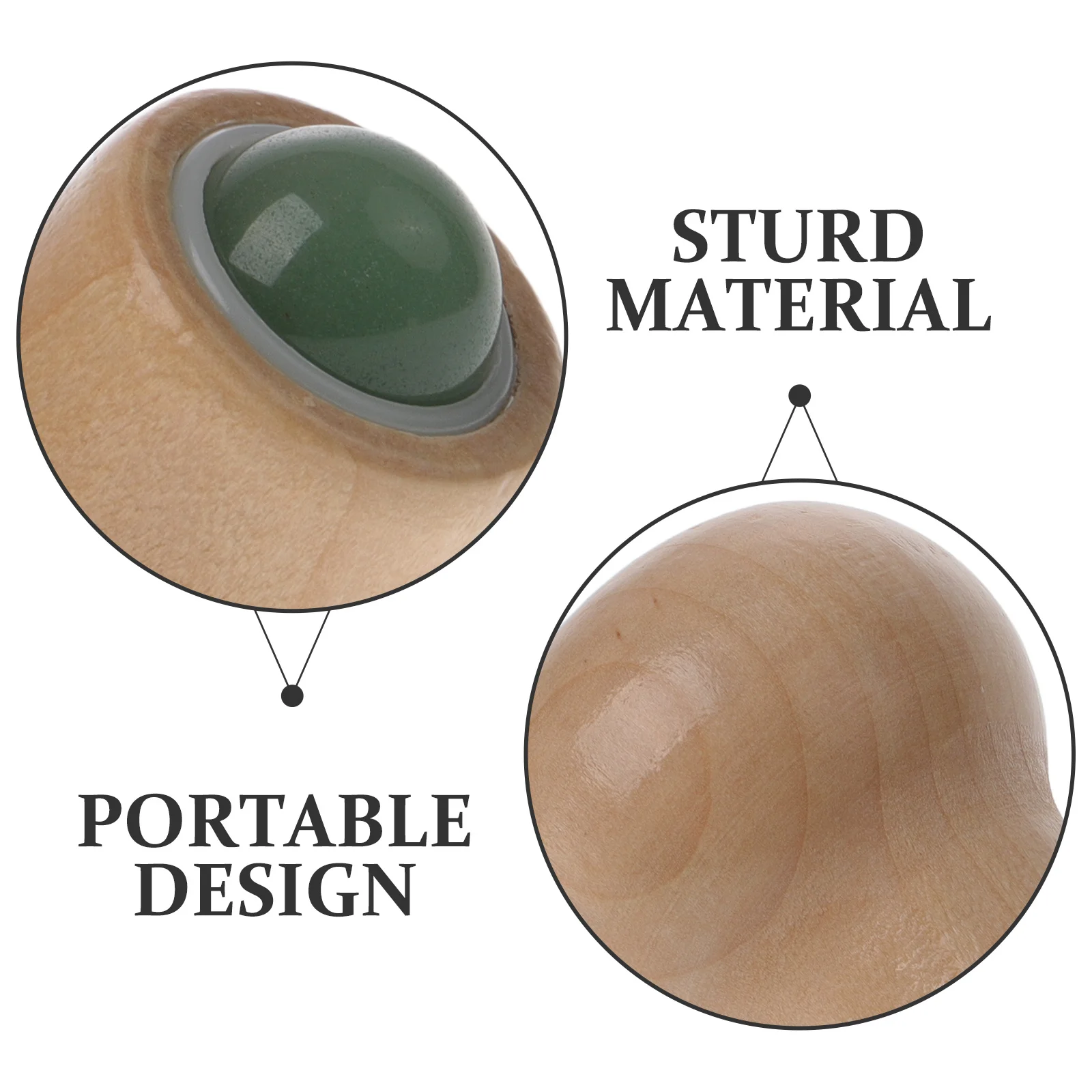 Rodillo de masaje Facial con mango de madera, herramienta de masaje Facial portátil, rodillo de Estiramiento Facial compacto de acero inoxidable, esencial para el cuidado de la piel