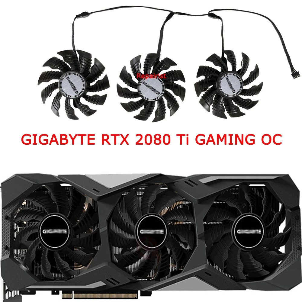 Dispositivo di raffreddamento GPU, ventola della scheda grafica, T128015SU, diametro 82MM, per GIGABYTE RX 6900XT GAMING OC,per GIGABYTE RTX 2080Ti