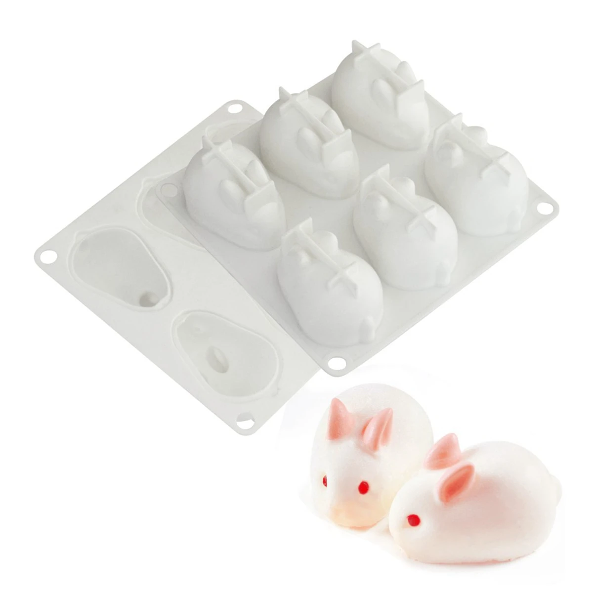 Reposteria y Pastelería Accesorios Mini Rabbit Silicone Mold For Baking Chocolate Cookie Muffin Cupcake Brownie Cake Pudding