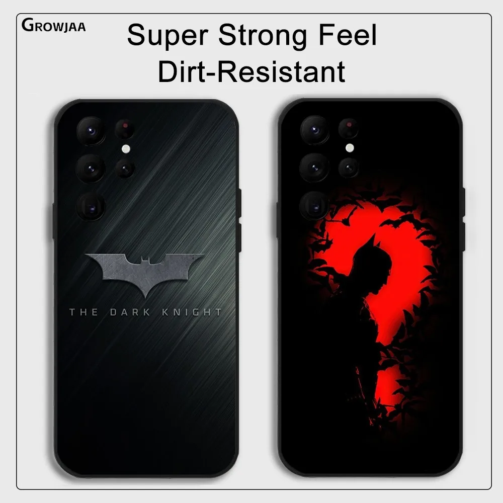 Luxury B-Batman Phone Case for Samsung Galaxy S24 Ultra S22 S23 Ultra S21 S20 5G Black Shockproof Protective Silicone TPU Funda