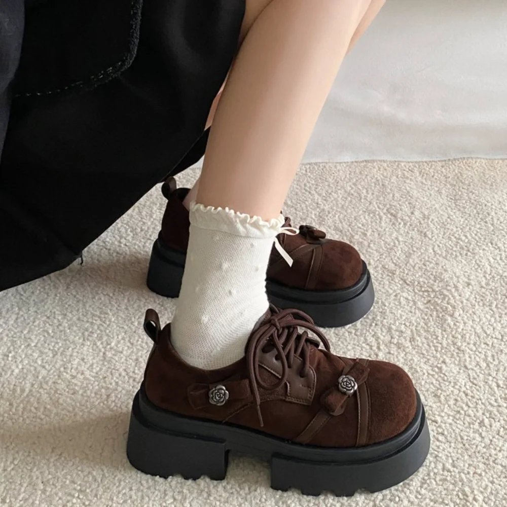Damen Y2K Trendige Plateau-Schuhe mit Rosenschnalle und Riemen, Chunky-Sohle, Modische Coole Schuhe für Festival, Shopping, Date, Party – Detail 3