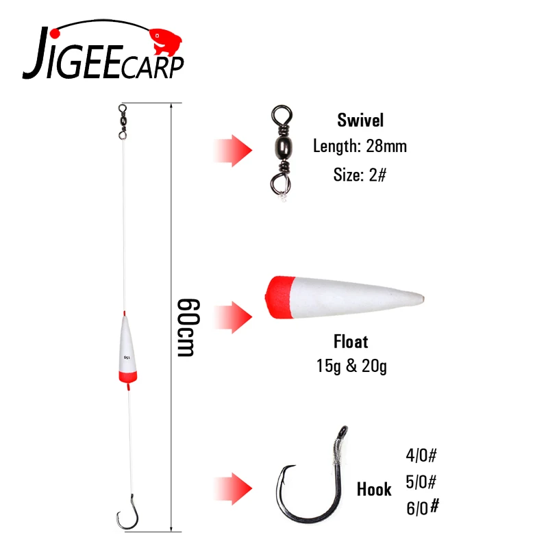 Anzuelos circulares Jig Head de cabeza plana para pez gato y carpa - imagen 2