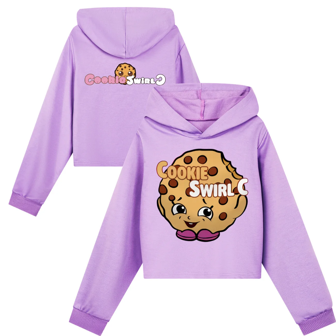 Cookie Swirl C Cropped Hoodie Hoodie SetChildren Clothing Spring Hoody Kids Long sleeve Casual Tops toddler girl clothes ZF 1163