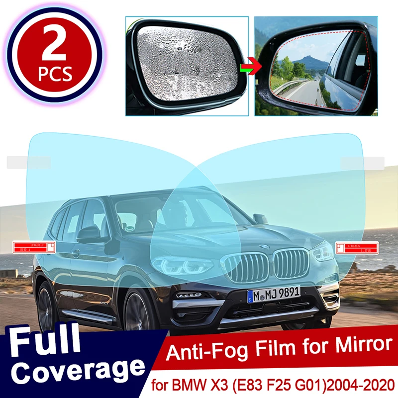 For BMW X3 E83 F25 G01 Car Rearview Mirror Protective Film Anti Dazzle Waterproof Anti Fog Rainproof Film Car Accessories