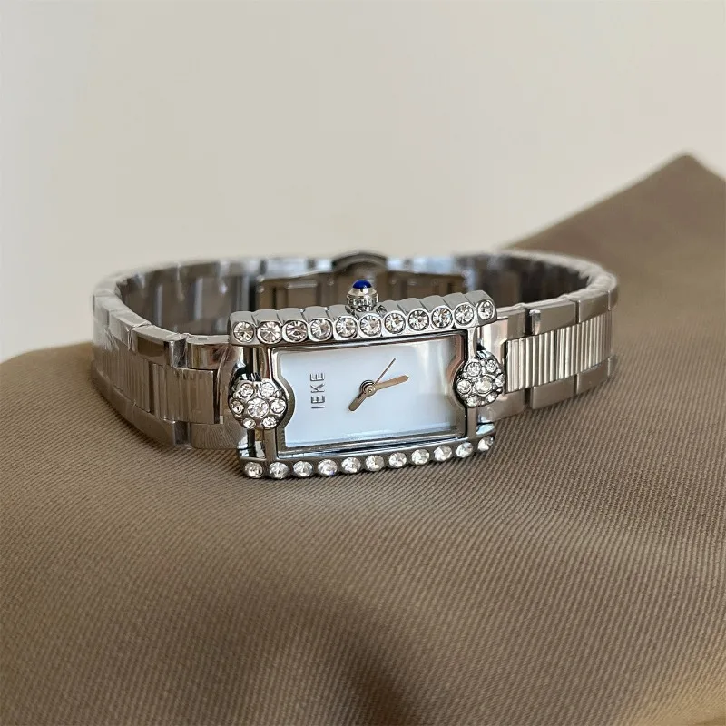 Luxury Women's Watch 2025 New Simple Square Full Diamond Digital Quartz Watche Gold Stainless Steel Bracelet Women's Dress Clock
