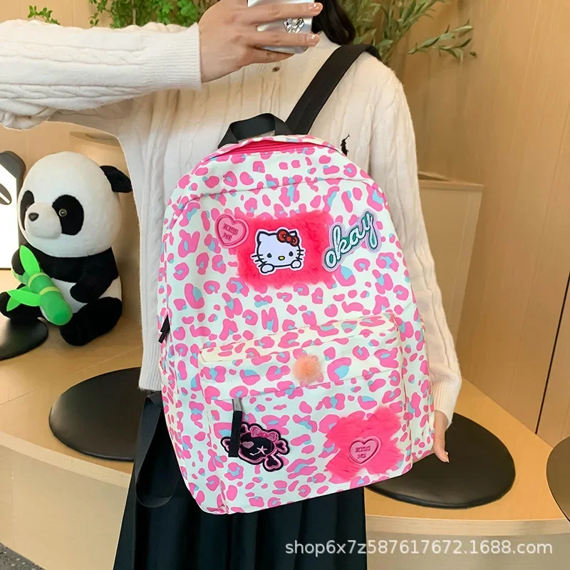 حقيبة ظهر Y2K للأطفال حقيبة مدرسية على شكل قلب للفتيات اللطيفة حقيبة سفر ترفيهية من قماش أكسفورد بسعة كبيرة