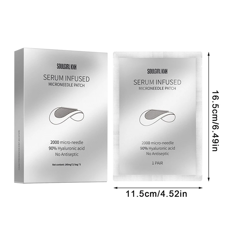 1Pair Microneedle Eye Patches Mask Soluble Hyaluronic Acid Blemish Treatment Sticker 0.25mm Needle Length 2000 Microneedle image 6