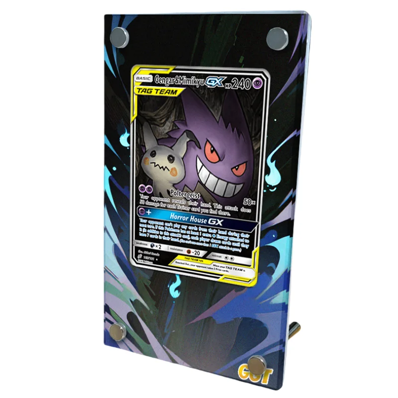 Pokemon PTCG Cards Brick Gengar Mimikyu Anime Game custodia protettiva Self Made Extended Picture acrilico fai da te non Include carte