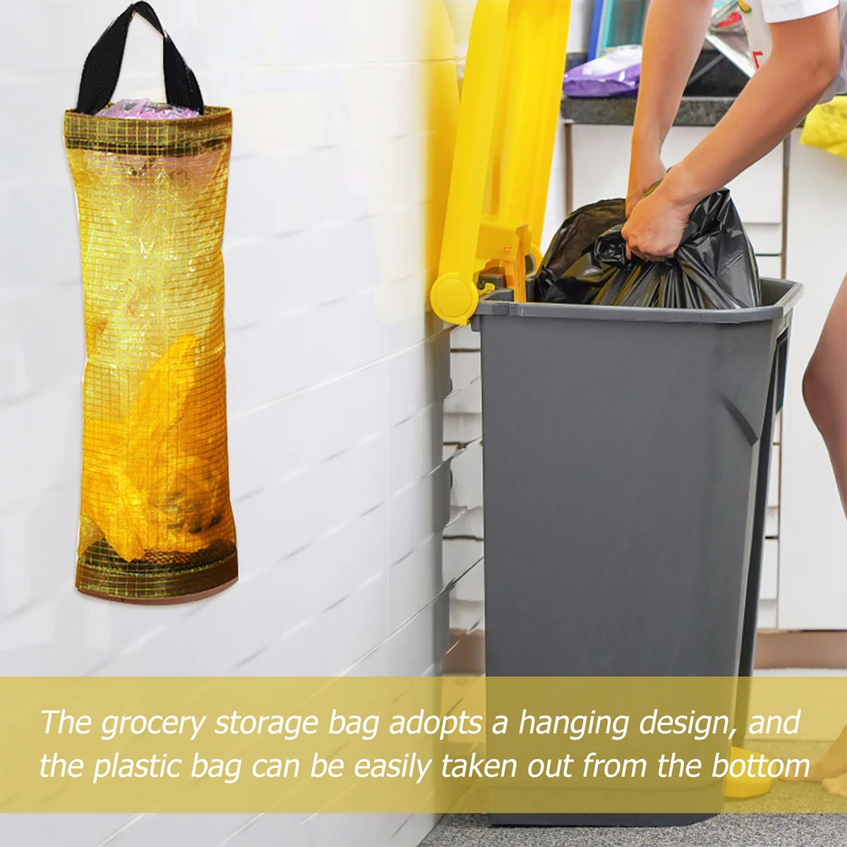 

Plastic Bag Holder Hanging Storage Dispenser Kitchen Grocery Shopping Bags Carrier Garbage Bag Organizer