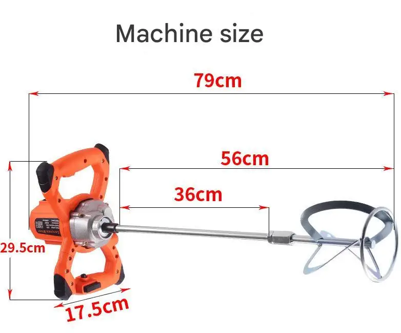Adjustable 6 Speed Handheld Electric Mortar Mixer Electric Cement Plaster Grout Paint Thinset Stirring Tool Food Paint Motor