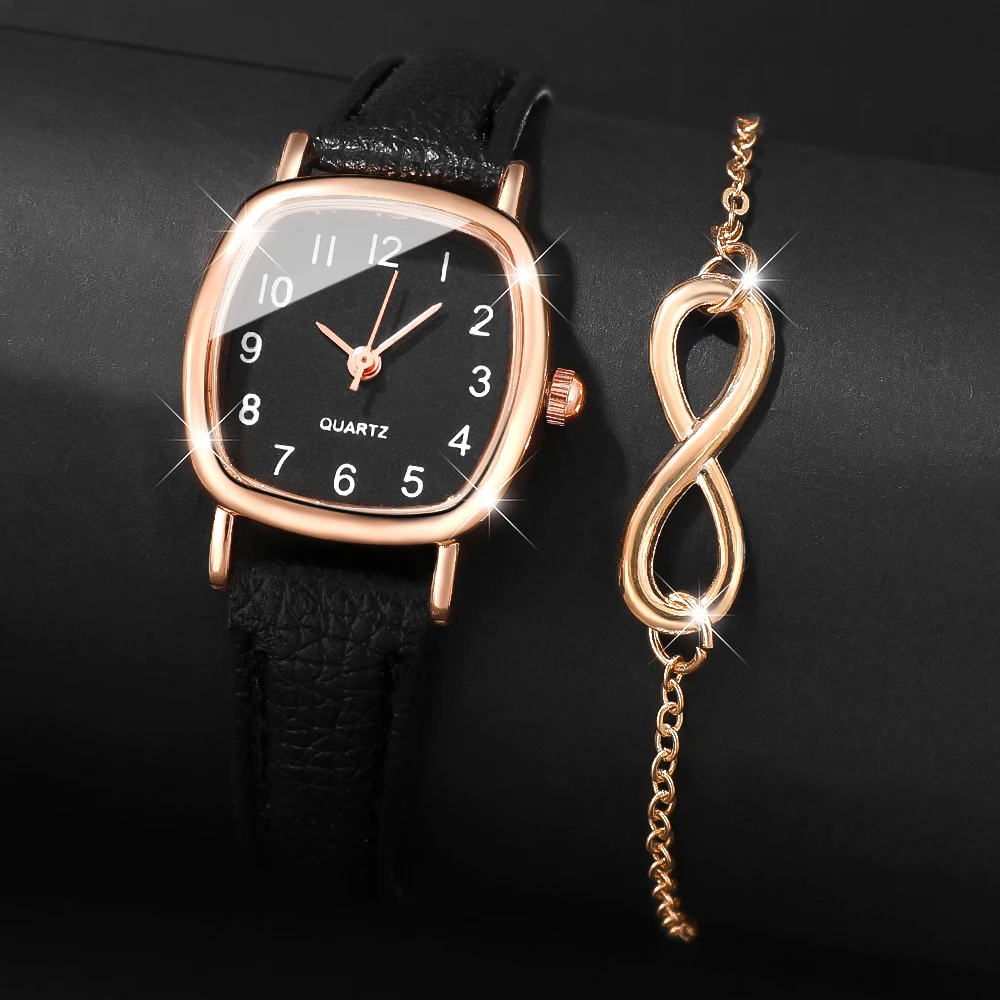 2-piece women's watch+accessory set, new fashionable watch+elegant accessories, the best choice for gift giving
